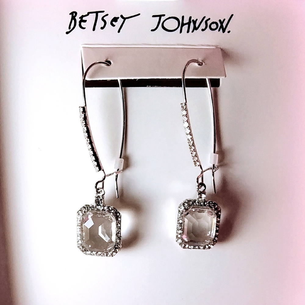 Betsey Johnson crystal dangle earrings